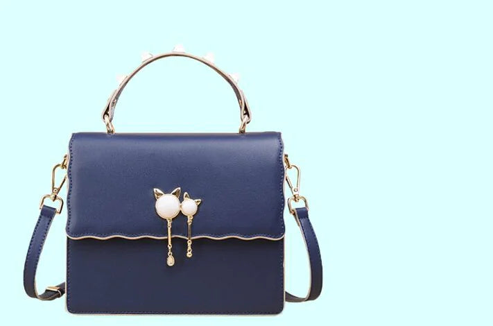 Round Handbag, Genuine Leather Women's Tote