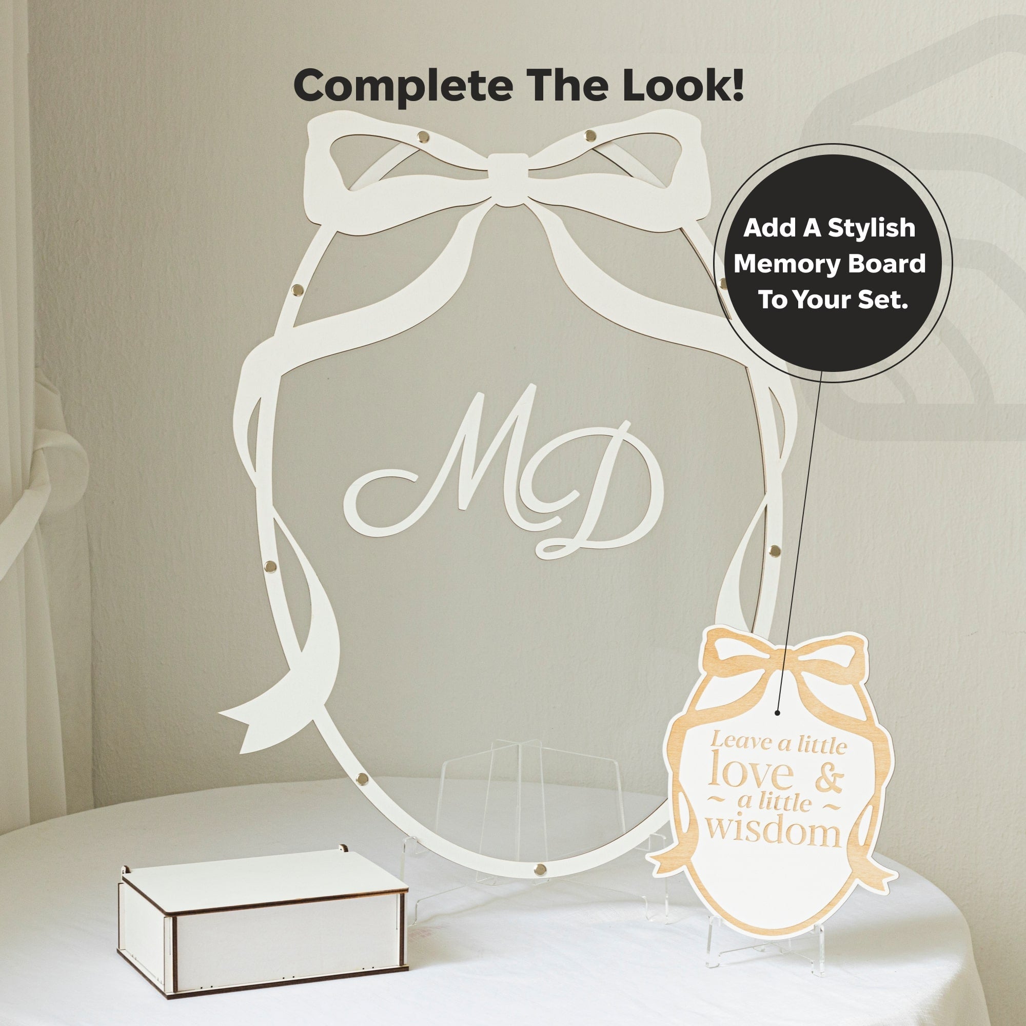 Modern Oval Guest Book - Neutral Wood & Acrylic Wedding Sign
