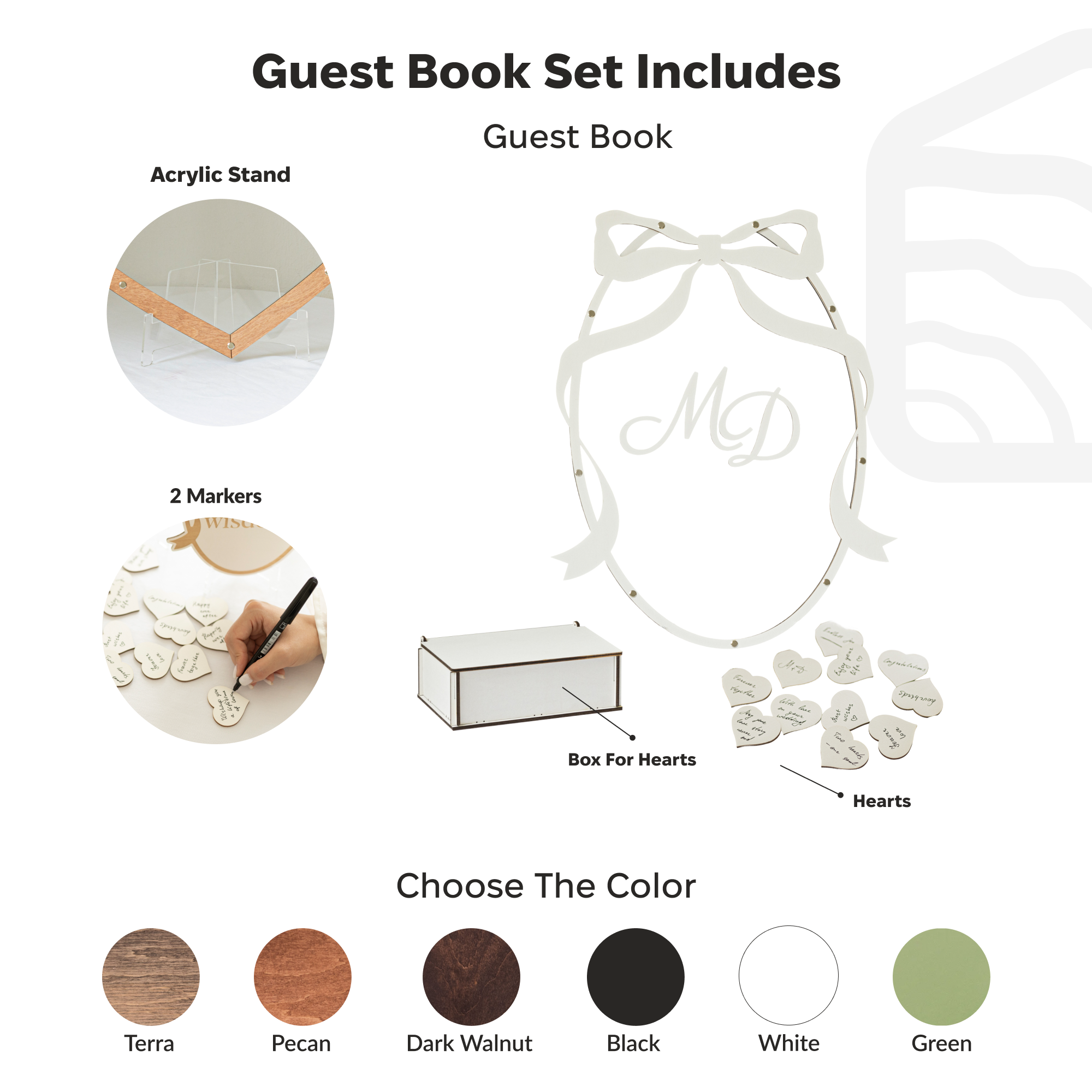 Modern Oval Guest Book - Neutral Wood & Acrylic Wedding Sign