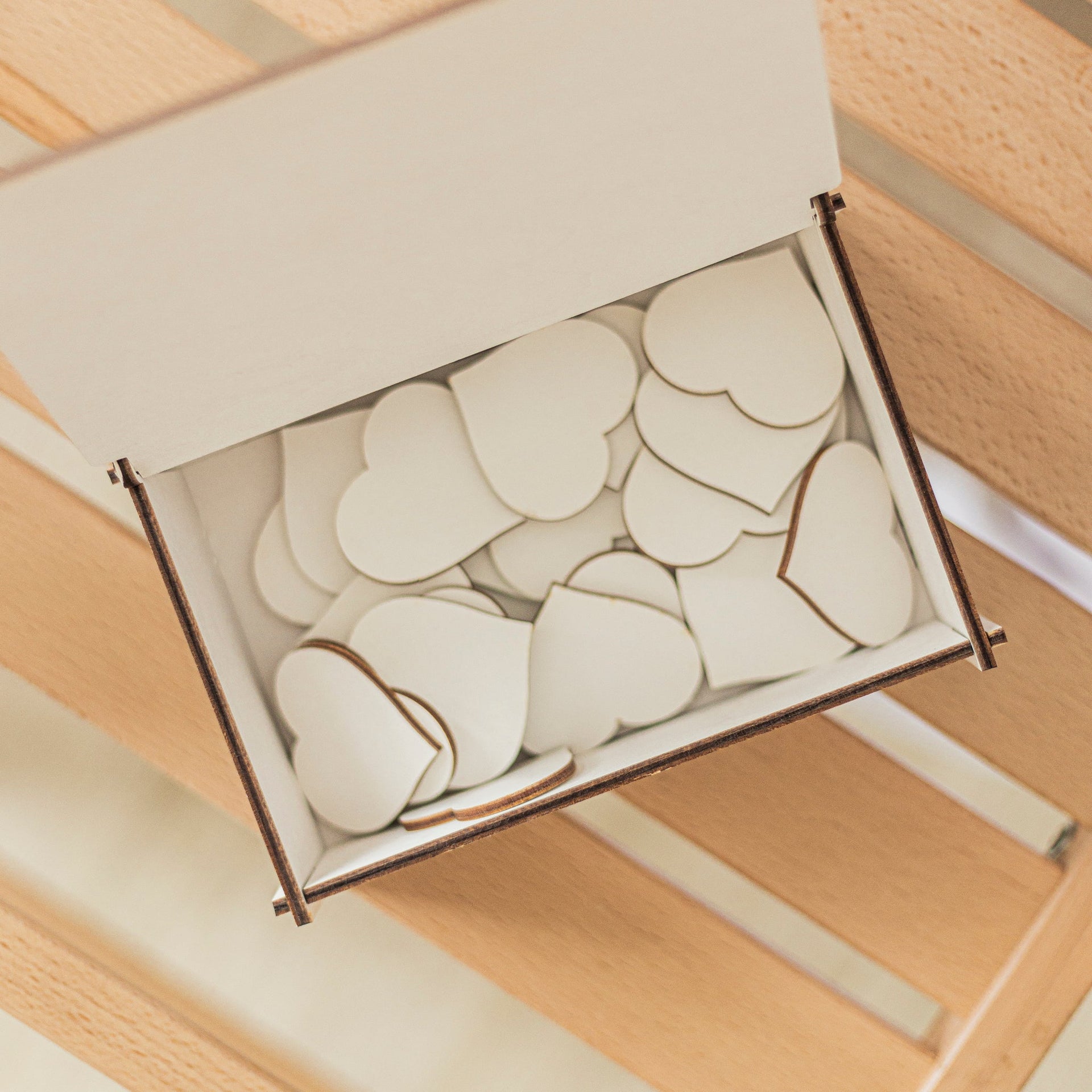 Modern Oval Guest Book - Neutral Wood & Acrylic Wedding Sign