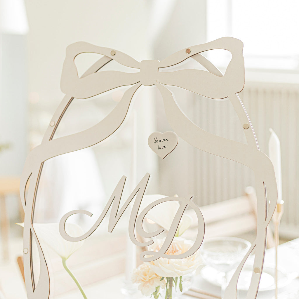 Modern Oval Guest Book - Neutral Wood & Acrylic Wedding Sign