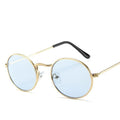 Unisex Vintage Oval Sunglasses Retro Metal Frame Designer Shades