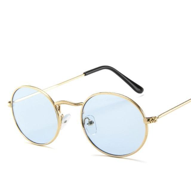 Unisex Vintage Oval Sunglasses Retro Metal Frame Designer Shades