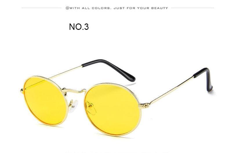 Unisex Vintage Oval Sunglasses Retro Metal Frame Designer Shades