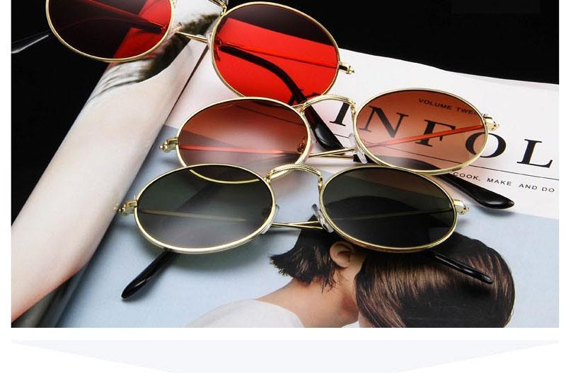 Unisex Vintage Oval Sunglasses Retro Metal Frame Designer Shades