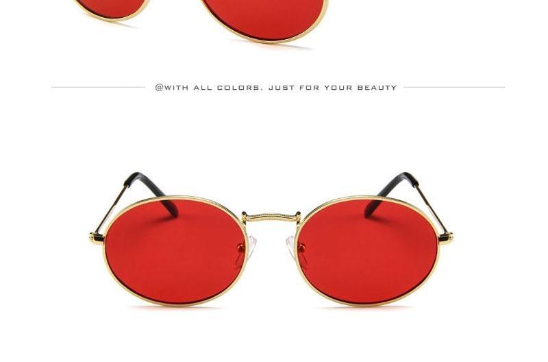Unisex Vintage Oval Sunglasses Retro Metal Frame Designer Shades
