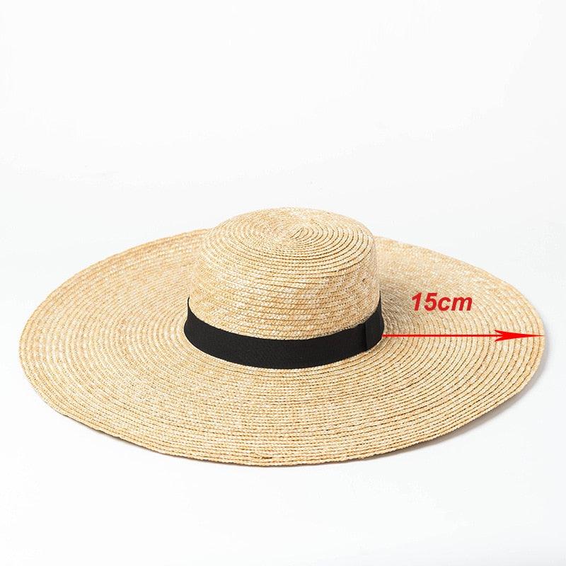 Oversized Modern Straw Sun Hat for Women, Wide Brim Beach Hat