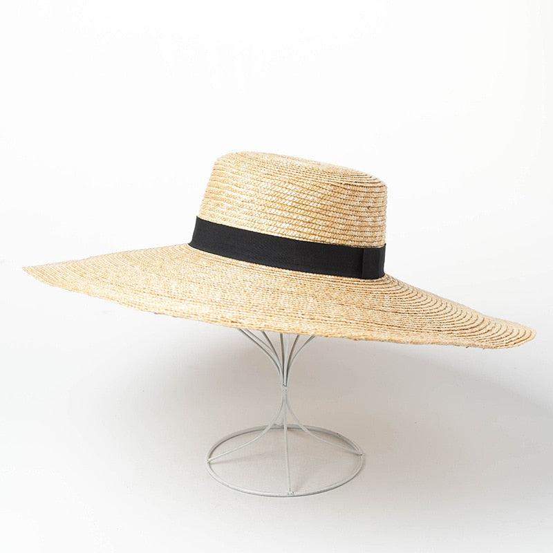 Oversized Modern Straw Sun Hat for Women, Wide Brim Beach Hat