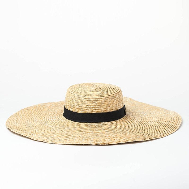 Oversized Modern Straw Sun Hat for Women, Wide Brim Beach Hat