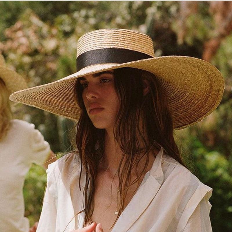 Oversized Modern Straw Sun Hat for Women, Wide Brim Beach Hat