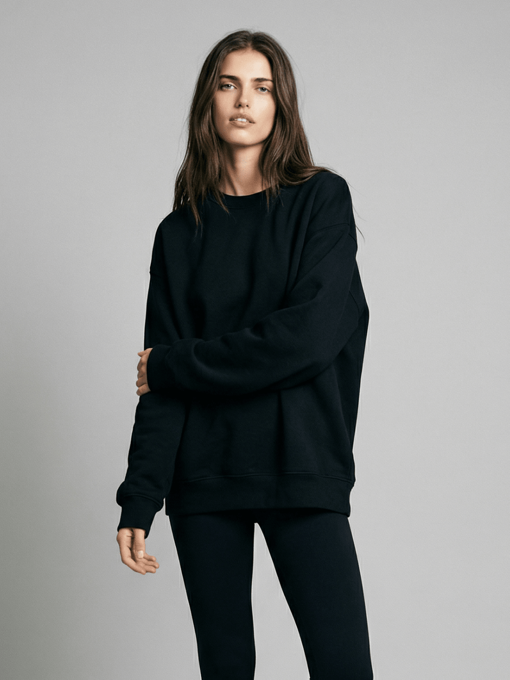 Women's Oversized Crewneck Sweatshirt in Soft Cream Knit - Image 7