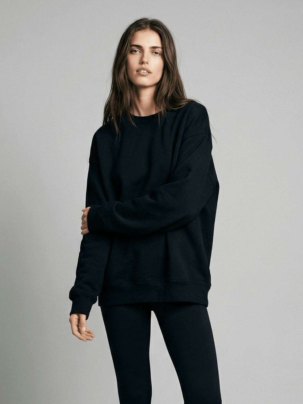Women's Oversized Crewneck Sweatshirt in Soft Cream Knit - Image 7