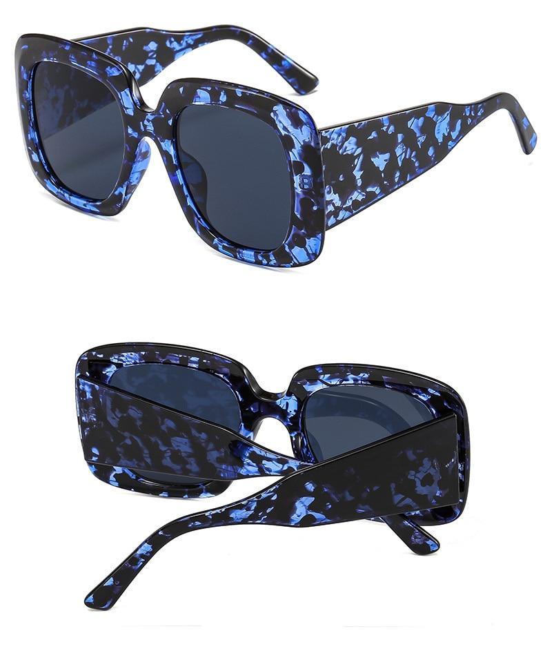 Oversized Leopard Print Square Gradient Sunglasses