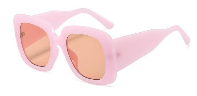 Oversized Leopard Print Square Gradient Sunglasses