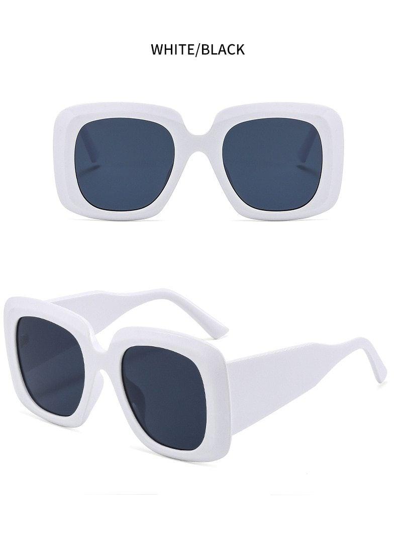 Oversized Leopard Print Square Gradient Sunglasses