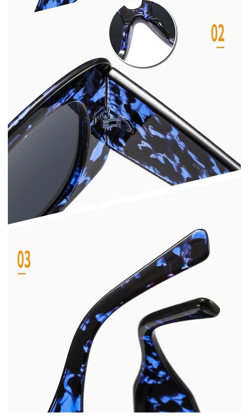 Oversized Leopard Print Square Gradient Sunglasses