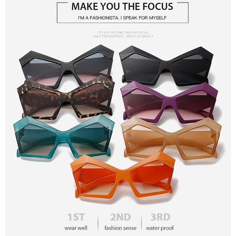 Oversized Square Cateye Polarized Sunglasses Trendy Street Style