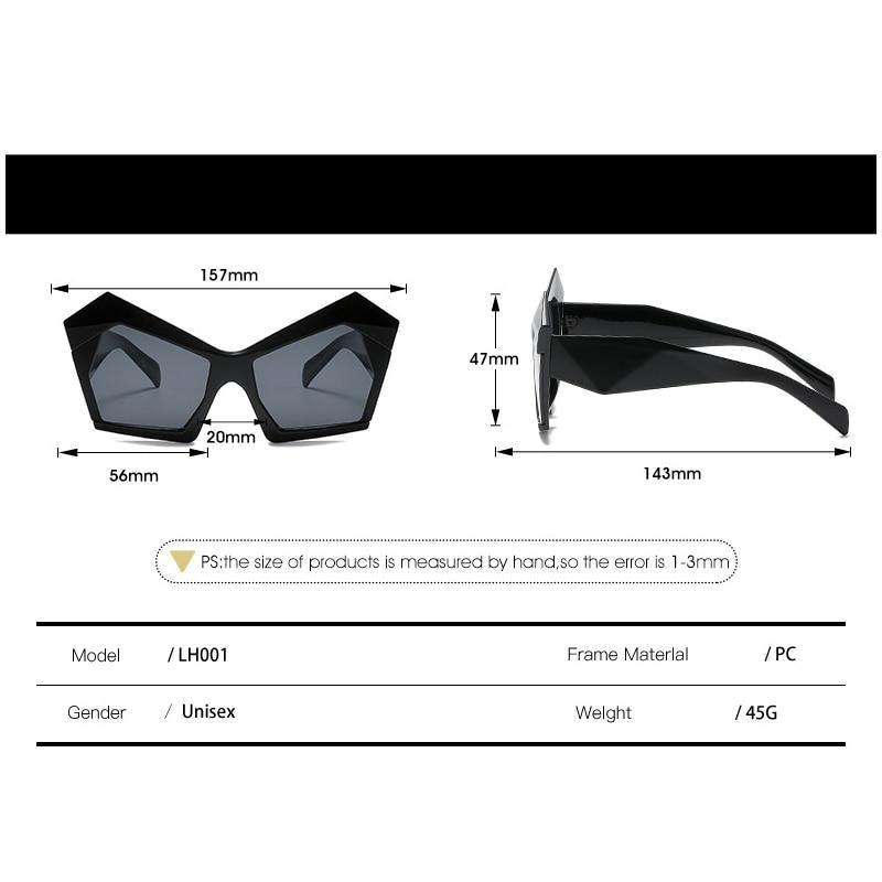 Oversized Square Cateye Polarized Sunglasses Trendy Street Style