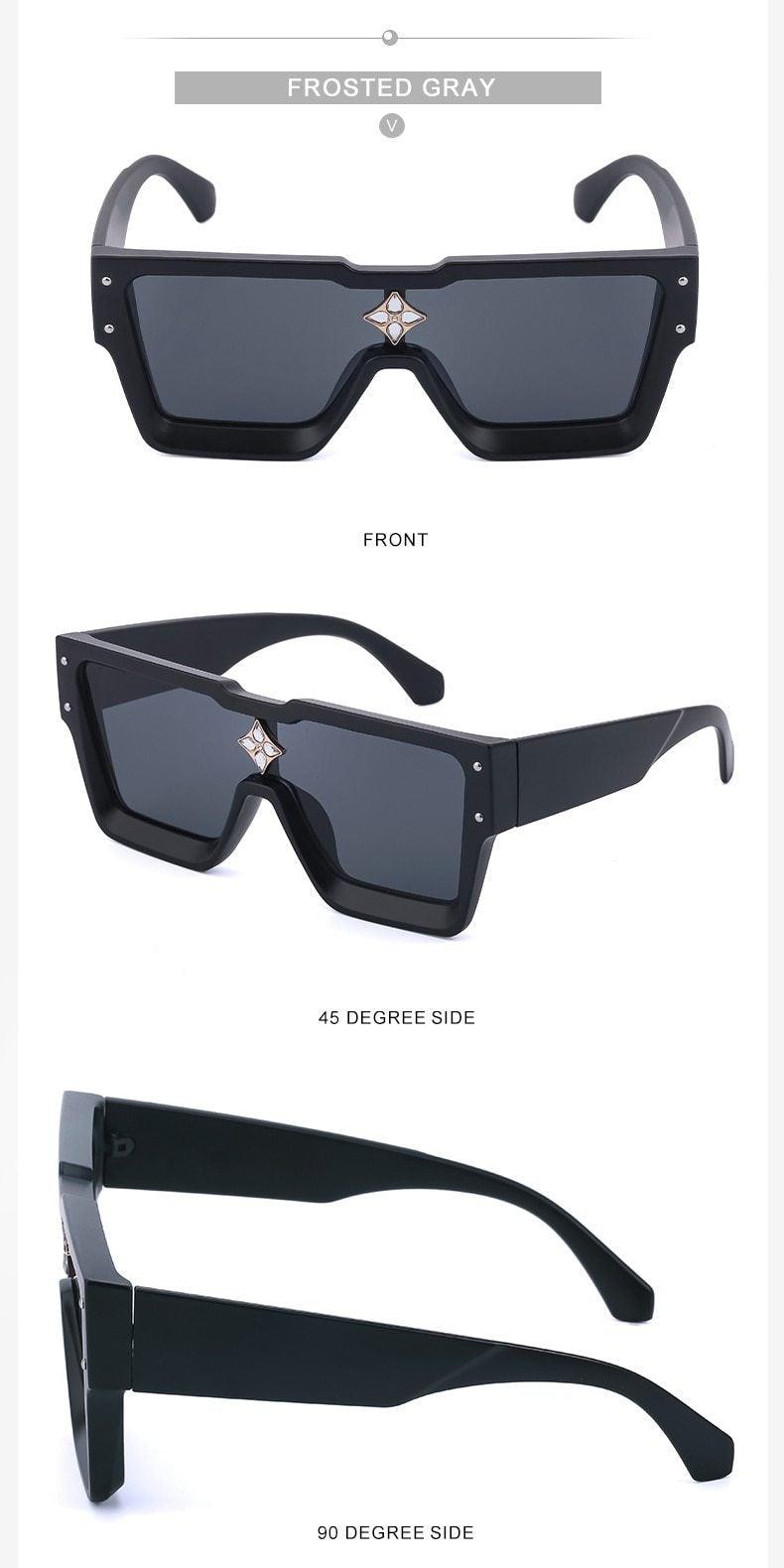 Oversized Square Rimless UV400 Sunglasses for Women and Men