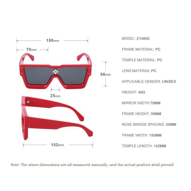 Oversized Square Rimless UV400 Sunglasses for Women and Men