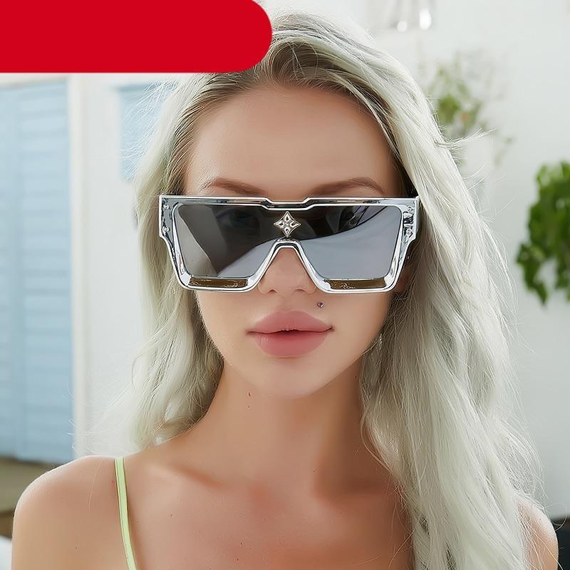 Oversized Square Rimless UV400 Sunglasses for Women and Men