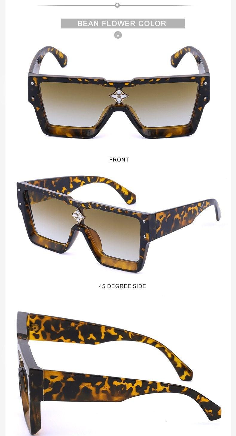 Oversized Square Rimless UV400 Sunglasses for Women and Men