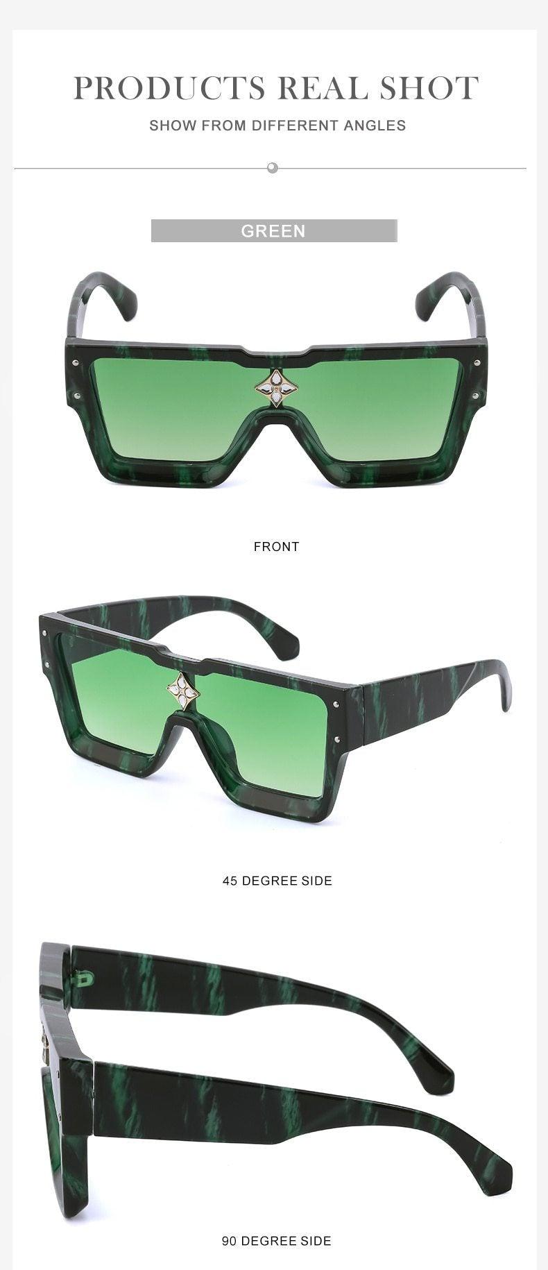 Oversized Square Rimless UV400 Sunglasses for Women and Men