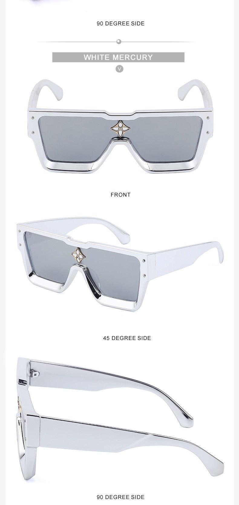Oversized Square Rimless UV400 Sunglasses for Women and Men