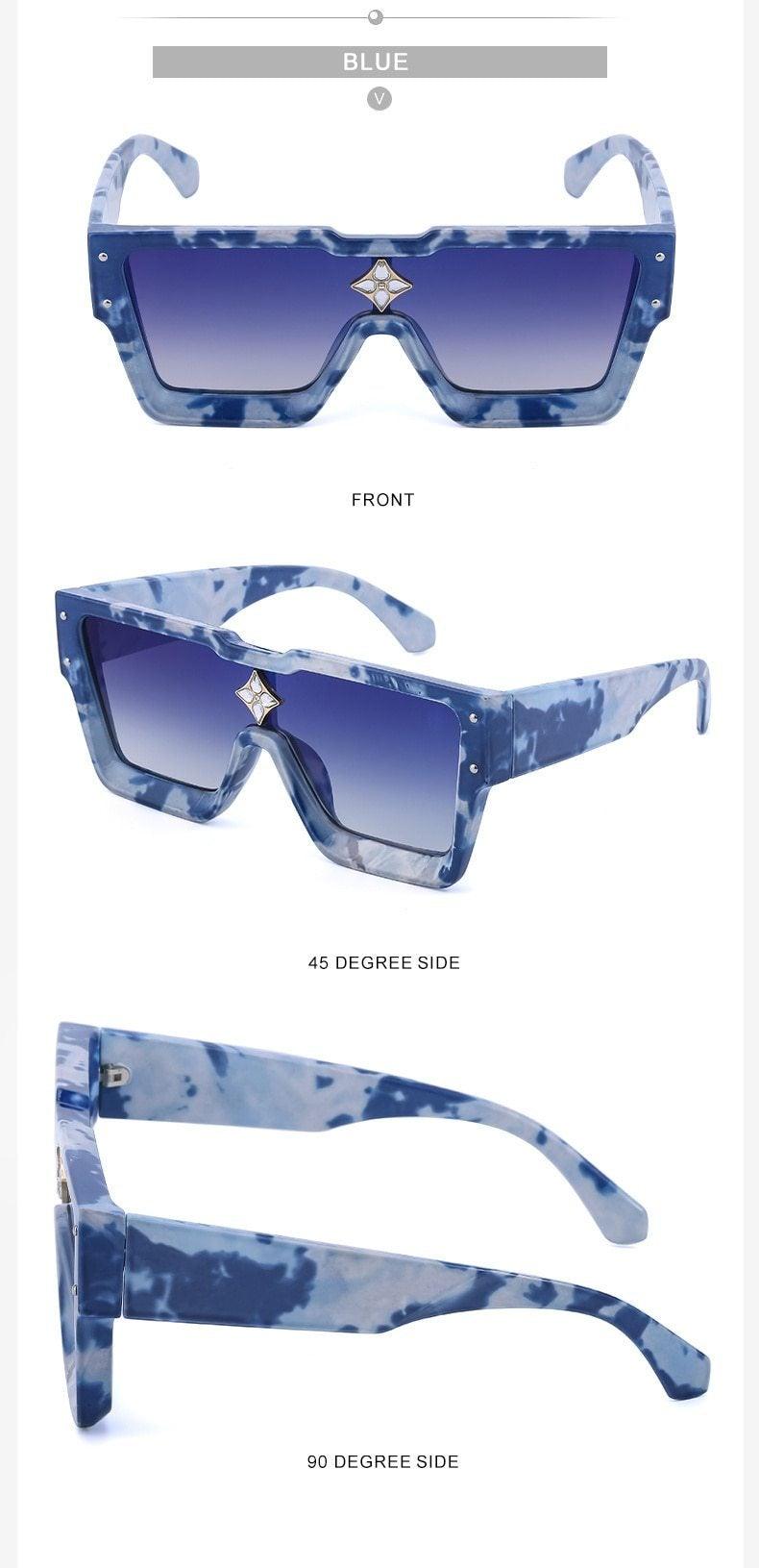 Oversized Square Rimless UV400 Sunglasses for Women and Men