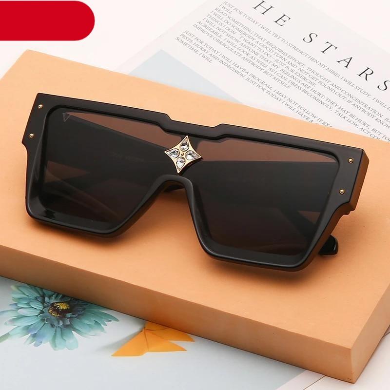 Retro Oversized Square Sunglasses with Silver Mirror Lenses