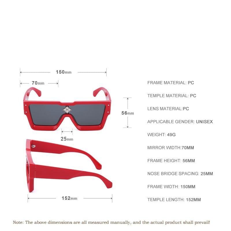 Retro Oversized Square Sunglasses with Silver Mirror Lenses