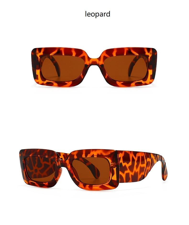 Oversized Square Snake Print Sunglasses for Men and Women