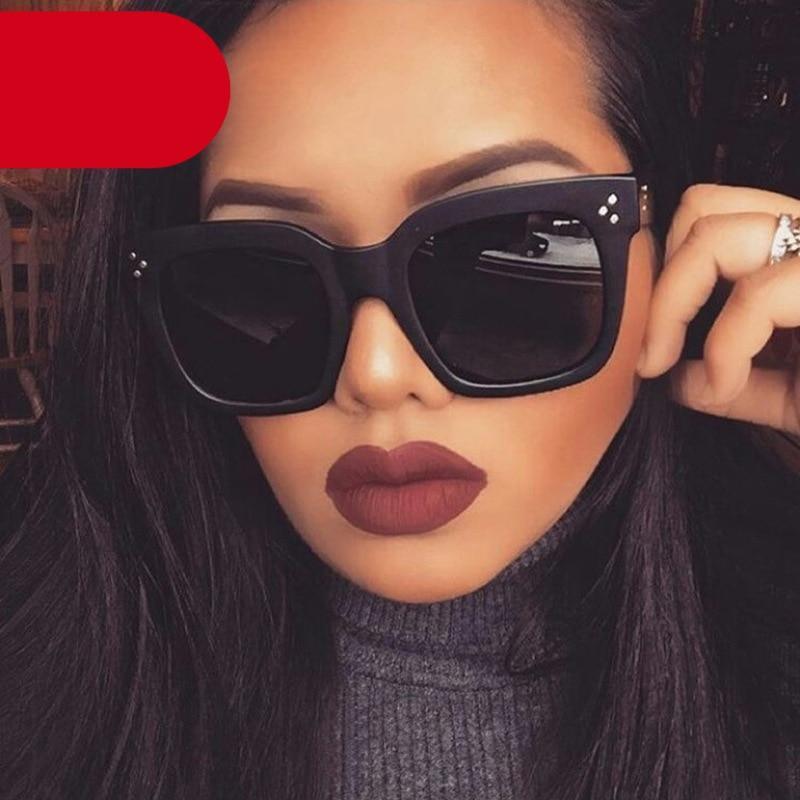 Oversized square retro sunglasses in black and tortoise-shell