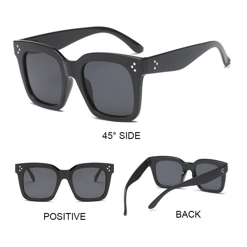 Oversized Square Retro Sunglasses for Women Luxury Style