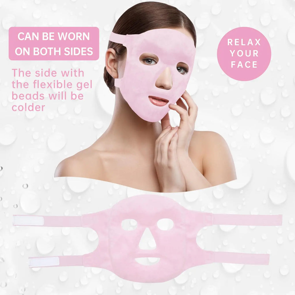 Face Eye Mask Ice Pack for Reducing Puffiness, Bags Under Eyes, Puffy Dark Circles, Migraine,Hot/Cold Pack with Soft Plush Backing (Pink #19) Pink #19