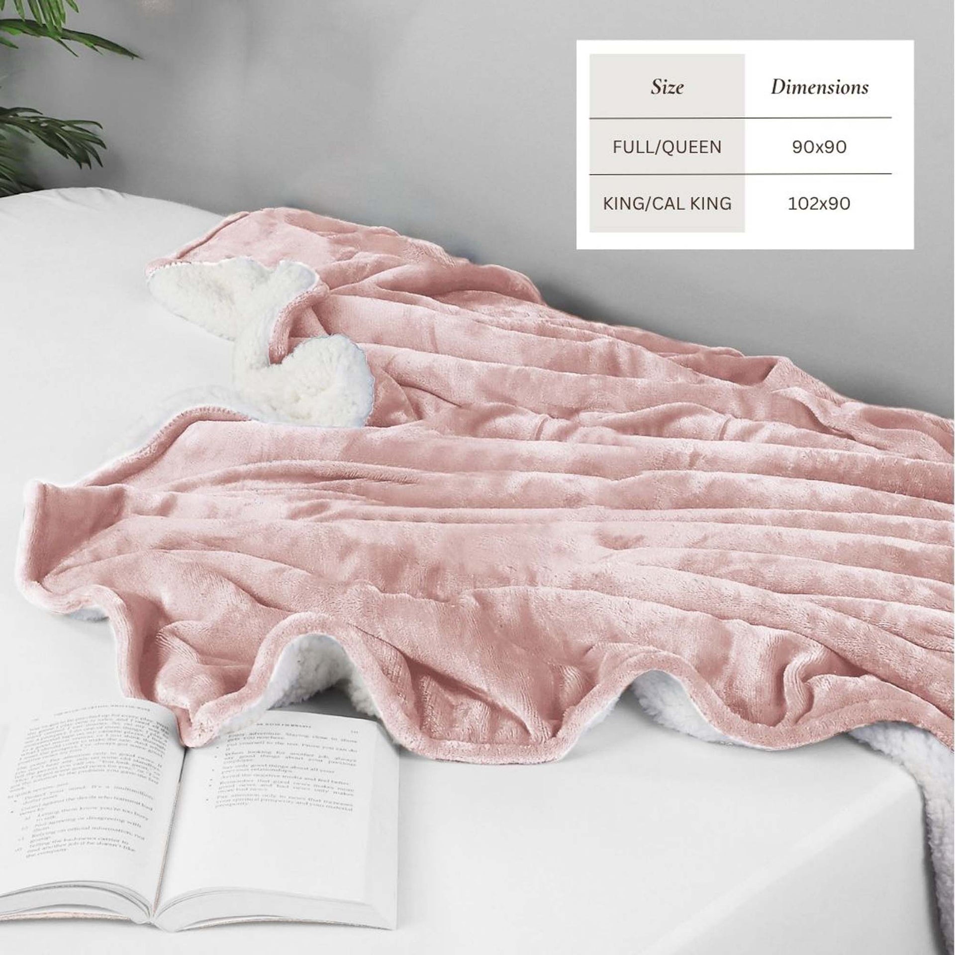 White Velvet Plush Sherpa Reversible Bed Blanket Ultra Soft - Image 18