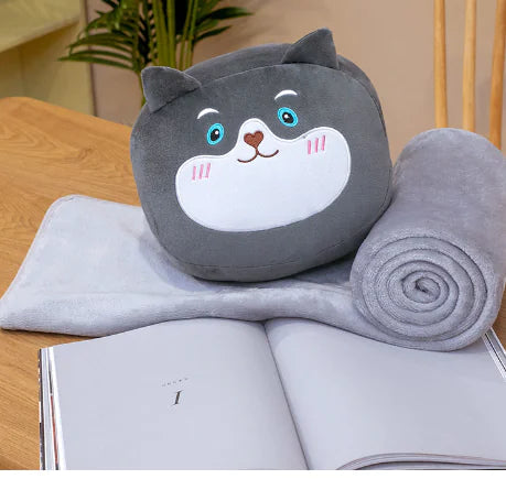 Winter Comfort: Pillow and Stuffed Toy Blanket Set