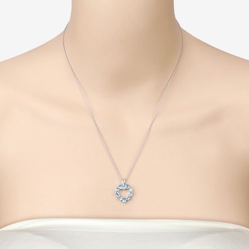 1.90 Carat Genuine Swiss Blue Topaz .925 Sterling Silver Pendant