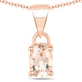 18K Rose Gold Plated 0.70 Carat Genuine Morganite .925 Sterling Silver Pendant