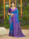 Shree Shyam Fashion Blue Soft Silk Saree