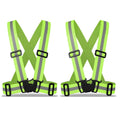 zojo Kids Reflective Vest 2pcs | Lightweight Adjustable & Elastic | Safety & High Visibility for Running Jogging Walking Cycling | Fits Outdoor Clothing (Neon Yellow-Kids Size)