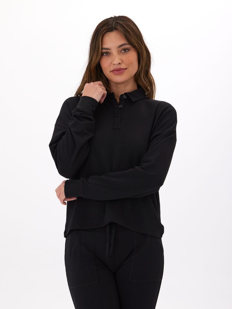 Eleanor Modal Terry Collared Relaxed Lounge Top