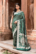 Emerald Green Banarasi Katan pure handloom silk saree