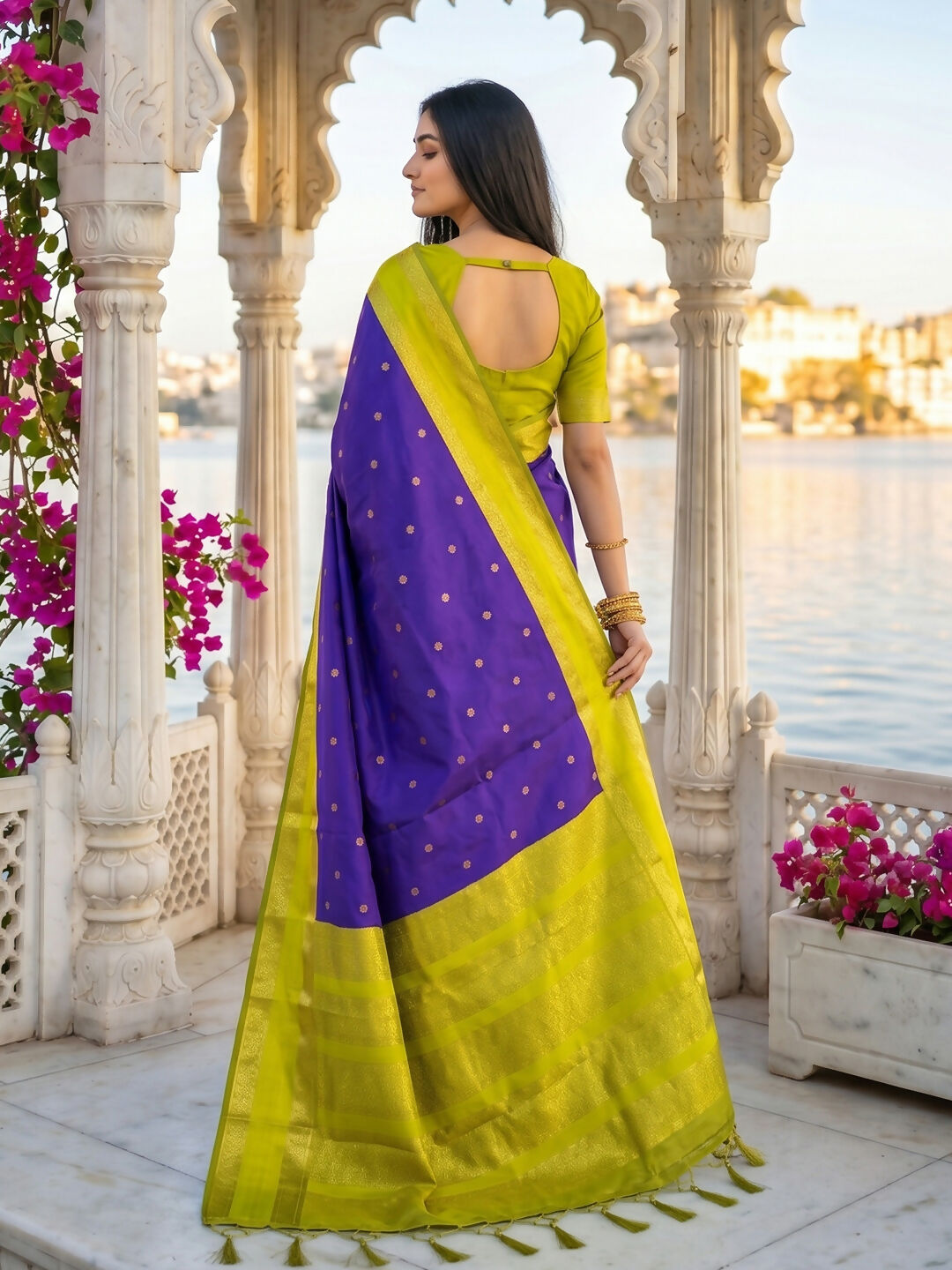 Navy Blue Silk Blend Saree for Sophisticated Events