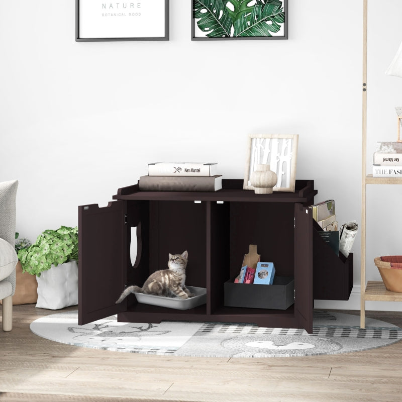 White Wooden Cat Litter Box Enclosure and Side Table - Image 13