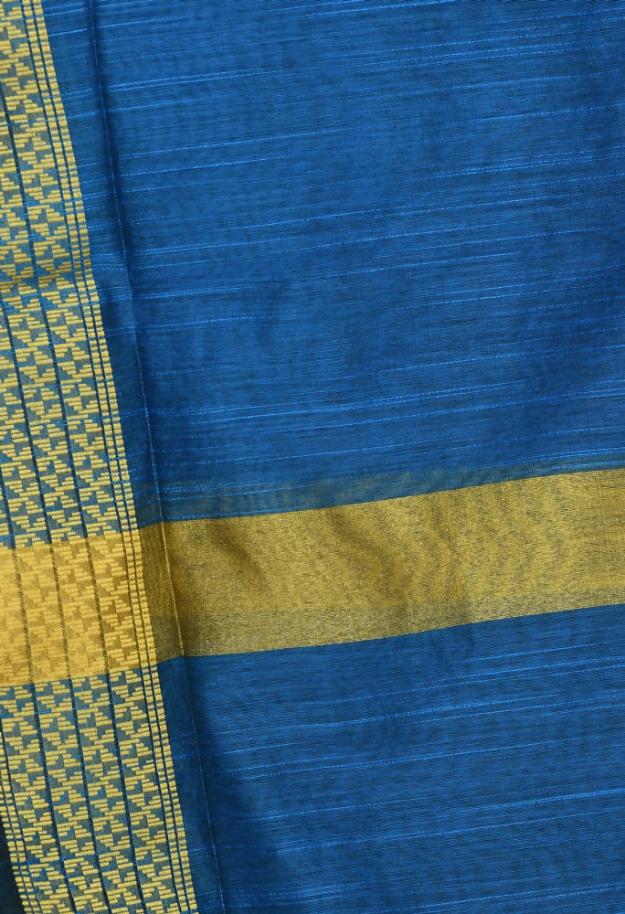 Blue Handloom Cotton Dupatta - Soft Breathable Ethnic Accessory