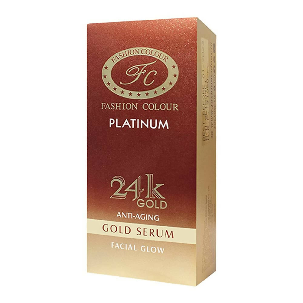 Bottle of Fashion Colour Anti-Aging 24K Gold Face Serum on a clean white background