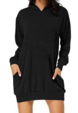 Solid Black Long Sleeve Casual Sweatshirt for Women - Image 6