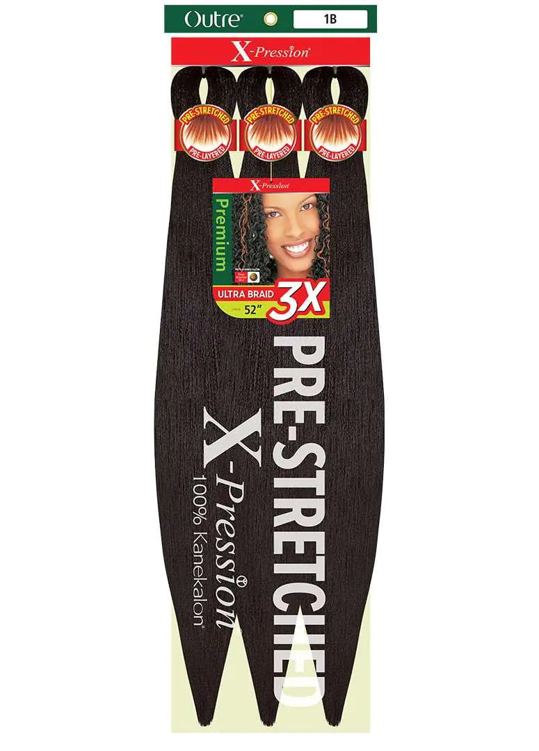 [5 PACK DEAL] Outre X-Pression Braid-Pre Stretched Braid 52" 3X 5 Packs (613A)