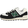 New Balance Unisex 574 V2 Varsity Suede Sneaker Black/White/Marsh Green 4.5 US Men